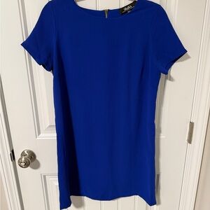 Lulus Royal Blue Size Medium Lined Shift Dress Shirt Dress Short Sleeve